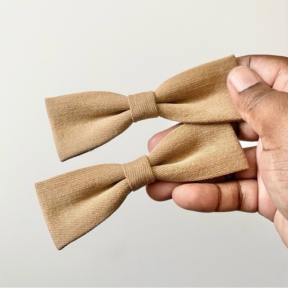 Set of 2 Handmade Denim Hairbows - Picture 2 of 4